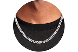 FUNEIA Collier Homme Chaine Argent Acier Inoxydable Collier Homme Personnalisé Longueur 46 | 51 | 56 | 61 cm Motif Figaro Chaînes Homme Fille Cadeau Bijoux