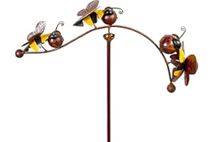 KLOCKE GARTENSTECKER Windspiel für den Garten - Motiv: Biene - Länge 100cm - Hochwertiger Gartenstecker