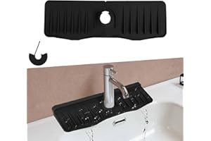 GUITTLY Silikon Wasserhahn Matte Küche, Silikon Abtropfmatte Wasserhahn, Wasserhahn Spüle Spritzschutz, Silikon Spüle Matte für Küchenbadezimmer, Tropfschutz Splash Arbeitsplatte