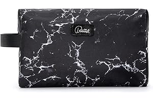 Kulturbeutel für Herren & Damen, Lychii Reise Kulturbeutel Große wasserdichte Kosmetiktasche Organizer - Marmor Schwarz