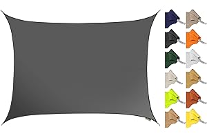 Kookaburra 4m x 3m Rectangle Water Resistant Garden Patio Sun Shade Sail Canopy 96.5% UV Block with Free Rope (Charcoal)