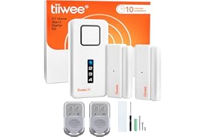 tiiwee Home Alarm System Wireless Kit X1 - Komplette Alarmanlage mit X1-Sirene, 2 Fenster Tür Sensoren und 2 Fernbedienungen 