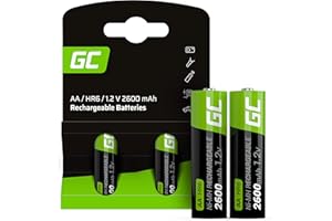 Green Cell 2x Akumulatorki AA 2600 mAh 1.2V Ni-MH [2 sztuki] - baterie paluszki, gotowe do użycia, duża pojemność, wysoka wydajność, akumulatory do ponownego ładowania, bez efektu pamięci