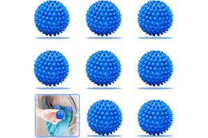Xingsky 8 pcs Bolas de Secadora de Lavadora Reutilizables, para Limpieza de Ropa en Casa, Menos Arrugas en la Ropa y para Acelerar el Secado Fácil de Usar (de Color Azul, Caucho)
