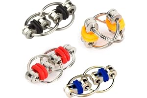 Flippy Chain Fidget, 4 stycken dekomprimerade kedjor, cykelkedja, fidget-set, oändlig flip kedja, dekompression, stressreduce