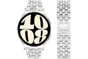VISOOM Kompatibel mit Armband Galaxy Watch 5/Watch 4/Watch 6,Edelstahl Metallarmband Metall Uhrenarmband Mit Diamant für Samsung Galaxy Watch 4 5 6 40MM 44MM/4 Classic 42MM 46MM/5 Pro 45MM