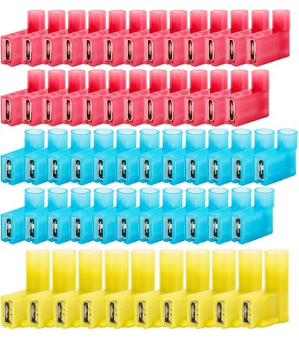 YOKIVE 30 Pièces Cosse Femelle à Sertir Avec Isolant - Connecteurs Fil Rouge Et Noir 0.5mm² 20AWG