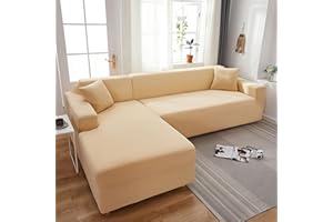 LHKXKKXX Sofa Cover 2/1/3/4 Seater, Sofa Cover L U Shape Corner Sofa Stretch Sofa/Couch Cover, Universal Couch Cover, Sofa Cover Sofa Throw Sofa Protector (L Shape Corner Sofa Requires Two), Beige, 3