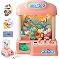 IS MUHE Claw Machine for Kids, Mini Vending Machines Arcade Candy Capsule Claw Game Prizes Toy, Electronic Small Pink Toys for Home, Lights Sound &10 Mini Plush Toys(Pink)