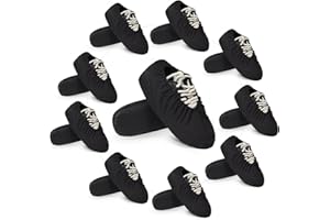BASVII Riutilizzabili Copriscarpe Casa Ospiti, Sostituire Copriscarpe Monouso, Copri Scarpe Lavabili in Lavatrice con Rete, Antiscivolo e Traspirante, Mantenere la Pulizia Casa (Nero-10 Paia)