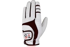 Tussan Sports Golf Glove Men's Durable Premium Leather Left Hand Right All Weather Grip Golfer Gloves Non Slip Flexible Golfing