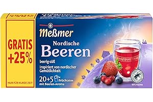 ‎MEßMER Meßmer Ländertee Nordische Beeren | Vorteilspackung 20+5 Teebeutel |Früchtetee mit Beeren-Aroma | beerig-süß