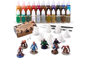 Acryl Starter Miniature Paint Set 7 Kobold Minis-22 Farben inkl Metallic Gold/Silber Primer&Shades-Malstarter Tabletop Figuren Modellbaui DND Miniaturen War hammer 40k Modelle Terrain RPG Wargaming