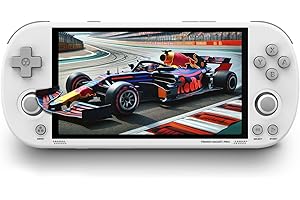 TIMEXPLAYER Trimui Smart Pro Handheld Game Console, 4.96-Inches Display Console Preinstalled Emulator with 128/256GB TF Card, Retro Game Console with Linux System Allwinner A133P Processor (White-256GB)