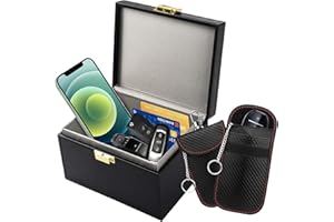 CUBTEM Bolsa Faraday,Antirrobo Coche,Caja Anti RFID,Inhibidor de Frecuencia,Inhibidor de Señal Movil, Protección de Seguridad,Antirrobo de Entrada Remota sin Llave Protect, Jaulas de Bloqueo de Señal