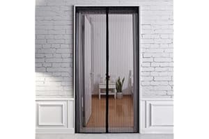 VIDILLO Magnetic Screen Door with Heavy Duty Mesh Curtain,Anti Mosquito Door Net with Magnets Fits Door Size up to 39"-83",Patio Screens Magic Door Mesh Curtain Prevent Bug Mosquito,Let Fresh Air in (Black)