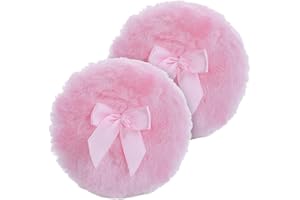 Sibba Houppette ronde de 10 cm ultra douce lavable réutilisable grande houppette en velours pour le visage le corps la poudre libre outil de maquillage humide et sec