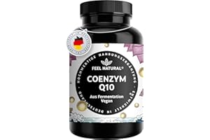 ‎FEEL NATURAL Coenzym Q10 – 120 vegane Kapseln mit 200mg Coenzym pro Tagesdosis – hochwertiges Q10 – Vorrat für 4 Monate – hochdosiert, ohne unnötige Zusätze – in Deutschland entwickelt & laborgeprüft