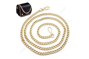 Basetousual Metal Dorado Cadena para Bolso, Cadena de Repuesto para Correa de Hombro Dorada, Cadena de Bolso de Metal Dorado Cadena Plana, Bolso Cruzado Bolso de Mano Cadena de Repuesto
