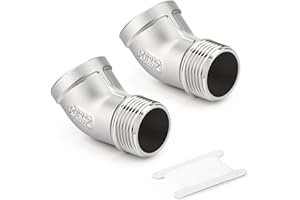 TAISHER 2 PCS 304 Stainless Steel 45 Degree Elbow,3/4" BSP Male Pipe to 3/4" BSP Female 304 Stainless Steel Pipe Fitting
