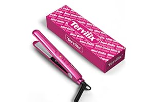 Terviiix Mini fer à lisser de voyage, fer à lisser compact portable en céramique pour cheveux courts/frange, coiffure rapide et facile, avec étui de voyage et double tension, rose