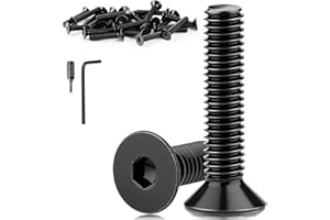 MBSOMNUS 60 Stück Senkkopfschrauben M3x16 mm Schrauben Edelstahl A2 V2A Senkkopf Innensechskant Schrauben DIN 7991/ISO 10642 Flachkopfschrauben Vollgewinde Senkschrauben Schwarz für Möbelreparatur Maschinen