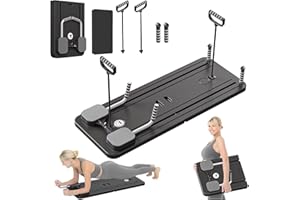 ARCHEXE Upgraded Pilates Reformer Board, Foldable 5 in 1 Pilates Machine, Multifunctional Full Body Workout Trainer Auto Rebound, Strength & Balance Ab Roller Training for Home & Gym