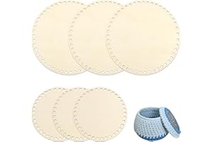 KUHAWL 6 Stück Gehäkelter Korbboden, Korbboden aus Holz zum Häkeln, Holzboden zum Häkeln Häkelkorb Holz Basis Naturholzkorbboden für DIY Korb Webbedarf Heimdekoration Kunsthandwerk (15cm/20cm)