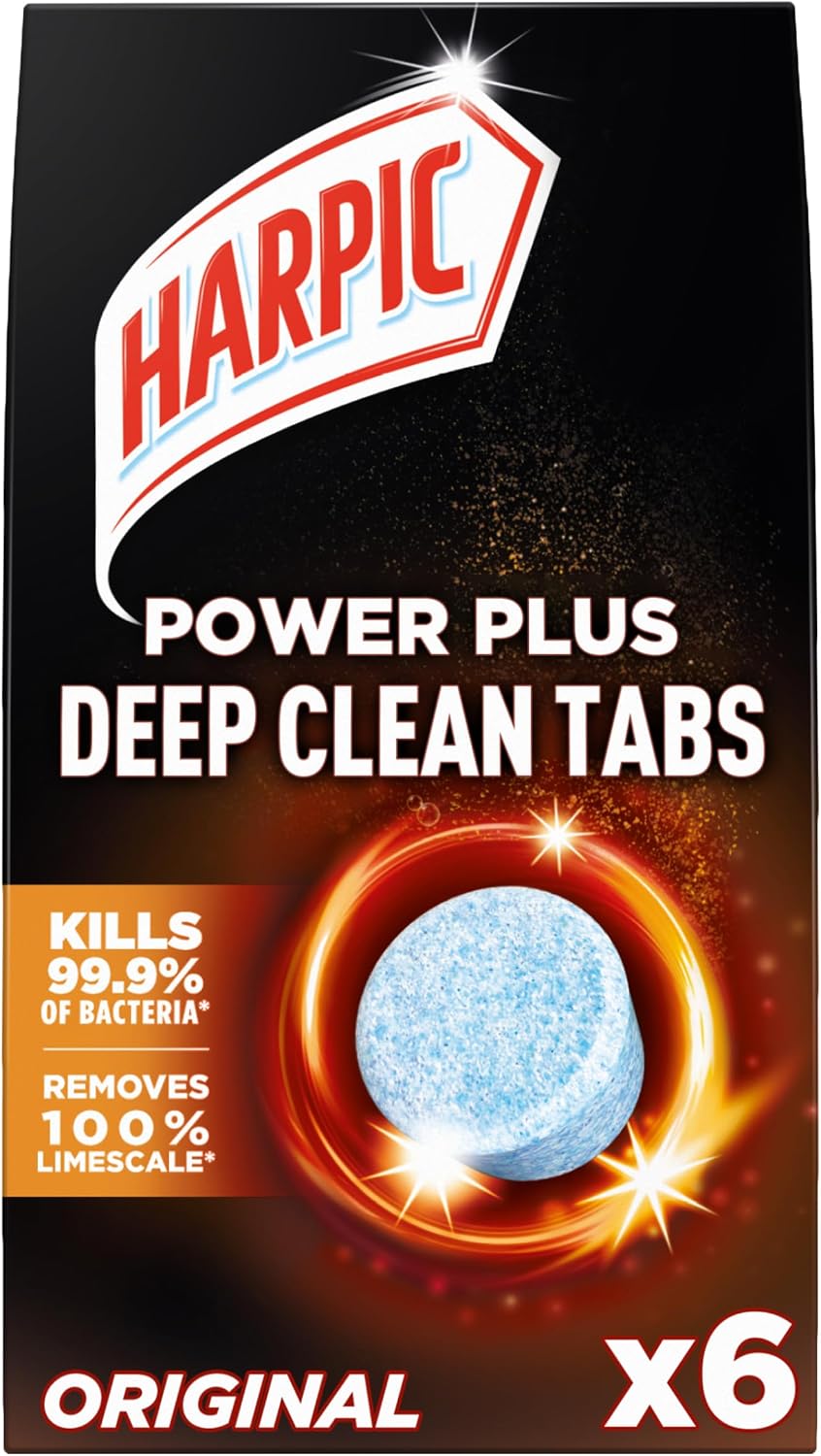 Harpic Power Plus Deep Cleaning Toilet Tablets, Original Scent, Pack 1 x 6 Tablets, Deep Clean Without Scrubbing, Removes 100% Limescale, Toilet Cleaner