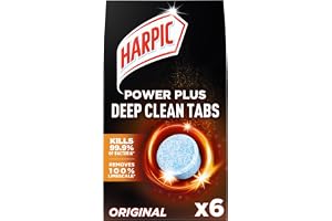Harpic Power Plus Deep Cleaning Toilet Tablets, Original, 6 Tablets, Deep Clean Without Scrubbing, Removes 100% Limescale, To