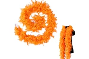 MORAINJAY Boa de plumas coloridas, boa de plumas de pavo natural de 6.6 pies para mujeres y niñas, 80 g de plumas esponjosas para disfraces, fiestas de baile, bodas, Halloween, cosplay, decoración de