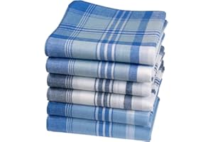 MERRYSQUARE Chusteczki Materiałowe Oscar dla Mężczyzn – 100% Bawełna Barwiona w Przędzy – 40x40 cm – Klasyczne, Wytrzymałe i Ekonomiczne