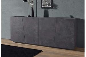 Web Convenienza Madia con 4 Ante Made in Italy – Credenza Contenitore Collezione Sprint per Soggiorno Cucina Ingresso Sala da Pranzo Mobile Design moderno originale Ardesia - 200 cm