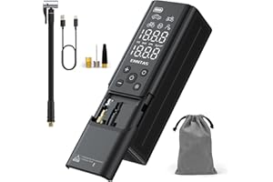 Enntas Cordless Tyre Inflator Portable Air Compressor, Car Tyre Pump Rechargeable, Mini Bike Pump 150PSI with Preset Tyre Pressure & Auto Shutoff and Fast Inflation, LED Light