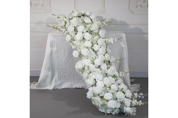Wedding Background Wall Decoration Artificial Flower Row Arch Flower Runner Window Exhibition Hall Table Flower Fake Long Strip Flowers (2,60 * 40cm)