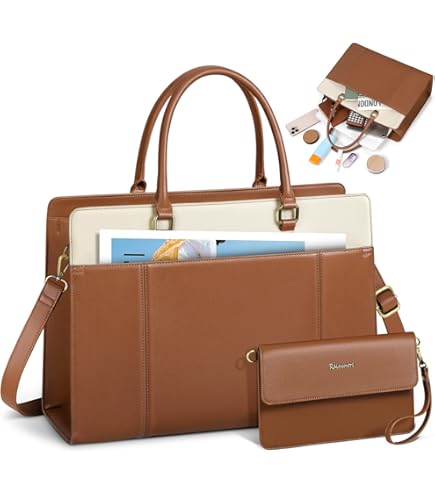 Sac Isotherme Ordinateur 15.6 Pouces Cuir PU Bureau Voyage MATEIN Sac Cabas Femme Avec Compartiment Isotherme - Sac Ordinateur 15,6" - Cuir PU - Noir Sac Etudiante