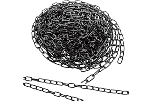 ORFCP Catena nera 11 m 3 mm, catena di sicurezza per appendere recinzioni, catena a dondolo, poltrona sospesa, catena per lampada, catena per cani, catena girevole, asciugatura della catena in ferro zincato