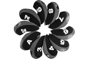 Andux Print Number Golf Iron Club Head Covers with Transparent Window 10pcs/Set