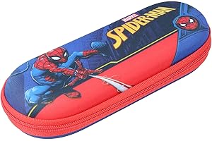 KINDLER ETUIS Hochwertiges Brillenetui aus strapazierfähigem Stoff "Spider - Man" für Kinder mit Reißverschluss