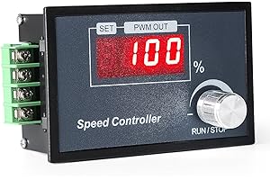 AILAO Drehzahlregler 12V 24V 36V 48V PWM Regler DC Motor Drehzahlregler Geberknopf Frequenz einstellbar DC 6-60V 30A mit LED Numerische Anzeige Wird in Rasenmähern Schneebesen Bandschneidern Gebläsen Usw.