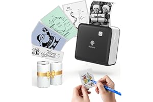 Phomemo Impresora Portatil, Mini Impresora para Movil M02 Pro 300 dpi Impresora Termica Portatil Impresora Pequeña con 3 Rollos de Papel Impresora Fotos Movil para Aprender, Notas de Estudio,Imágenes