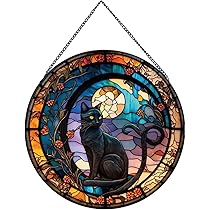 Acchiappasole Decorativo A Forma Di Gatto In Acrilico 20 Cm – Pannello Finestra Con Effetto Vetro Colorato Per Amanti Dei Gatti, Regalo Ideale Per La Casa