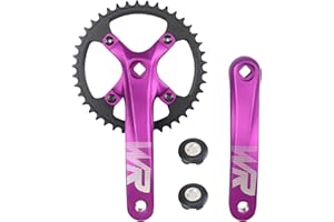 MEGHNA Pédalier de vélo 170 mm 42T universel pour vélo simple vitesse et vélo 6/7/8/9/10/11 vitesses, VTT, BMX, vélo de route