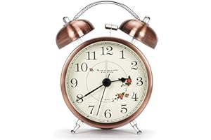 lunaoo Wecker Analog Ohne Ticken Geräuschlos, 3.5 Inch Retro Wecker Lautlos Doppelglockenwecker Lauter Wecker Nostalgie Kinderwecker mit Nachtlicht