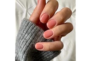 AGASAR 24pcs False Nails Short for Women, Stick on Nails Press on Nails Removable Glue-on Nails Fake Nails Women Girls Nail Art Accessories (Nude Pink)