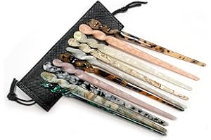 BEEHUG 10pcs Acetate Hair Sticks, Vintage Hairpin Chopstick Long Stick for Women Girls, Leopard Print Tortoise Shell Pins - Chinese Hairpins Styling Accessories for Daily Dress up Wedding Appointment Party