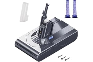 V8 Akku 8000mAh, Morpilot Ersatzakku für Dyson Absolute Animal Motorhead Exclusive Staubsauger Fluffy mit 2 Filtern