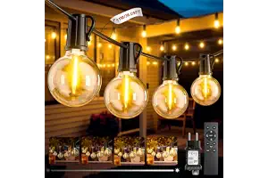 Guirnalda Luces Exterior, 11M/36Ft Guirnaldas de Luces Exterior con Enchufe | 15+1 G40 Bombillas 3 Modos IP44 Impermeable Luces Led Interior para Jardín, Patio, Café, Fiesta, Terraza