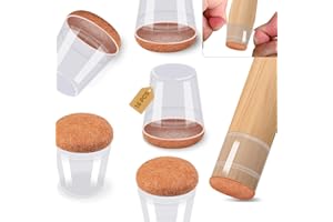 RONSTONE Nuevas fundas protectoras para patas de silla, de silicona, 16 unidades, con fieltro, tapas protectoras para patas de silla, sin ruido, sin arañazos, transparentes, redondas, 15 mm - 21 mm - S