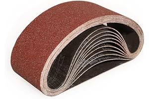 Sruhrak Zestaw taśm ściernych 100 x 610 mm – 12 sztuk pasków papieru ściernego o ziarnistości 80 szt. do przenośnej szlifierki taśmowej